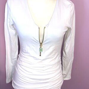 Michael kors zip front top